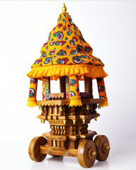 Teakwood Chariot with Moving wheels and Lightings