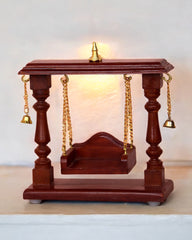 Sivasavi Handcrafted Small Wooden Pooja swingfor Home / Mandir for Home / Jhoola stand