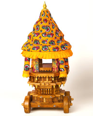 Teakwood Chariot with Moving wheels and Lightings
