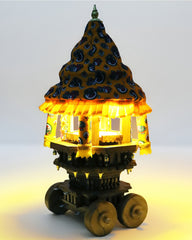 Teakwood Chariot with Moving wheels and Lightings