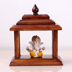 Sivasavi Handcrafted Wooden Pooja Stand for Home Teak Wood Polished / Mandir for Home / Temple for Home