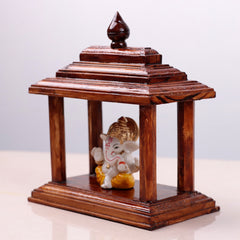 Sivasavi Handcrafted Wooden Pooja Stand for Home Teak Wood Polished / Mandir for Home / Temple for Home
