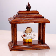 Sivasavi Handcrafted Wooden Pooja Stand for Home Teak Wood Polished / Mandir for Home / Temple for Home