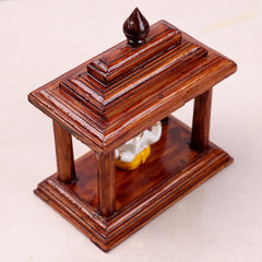 Sivasavi Handcrafted Wooden Pooja Stand for Home Teak Wood Polished / Mandir for Home / Temple for Home