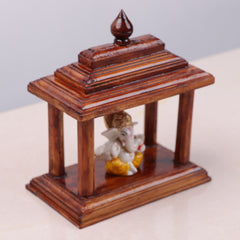 Sivasavi Handcrafted Wooden Pooja Stand for Home Teak Wood Polished / Mandir for Home / Temple for Home